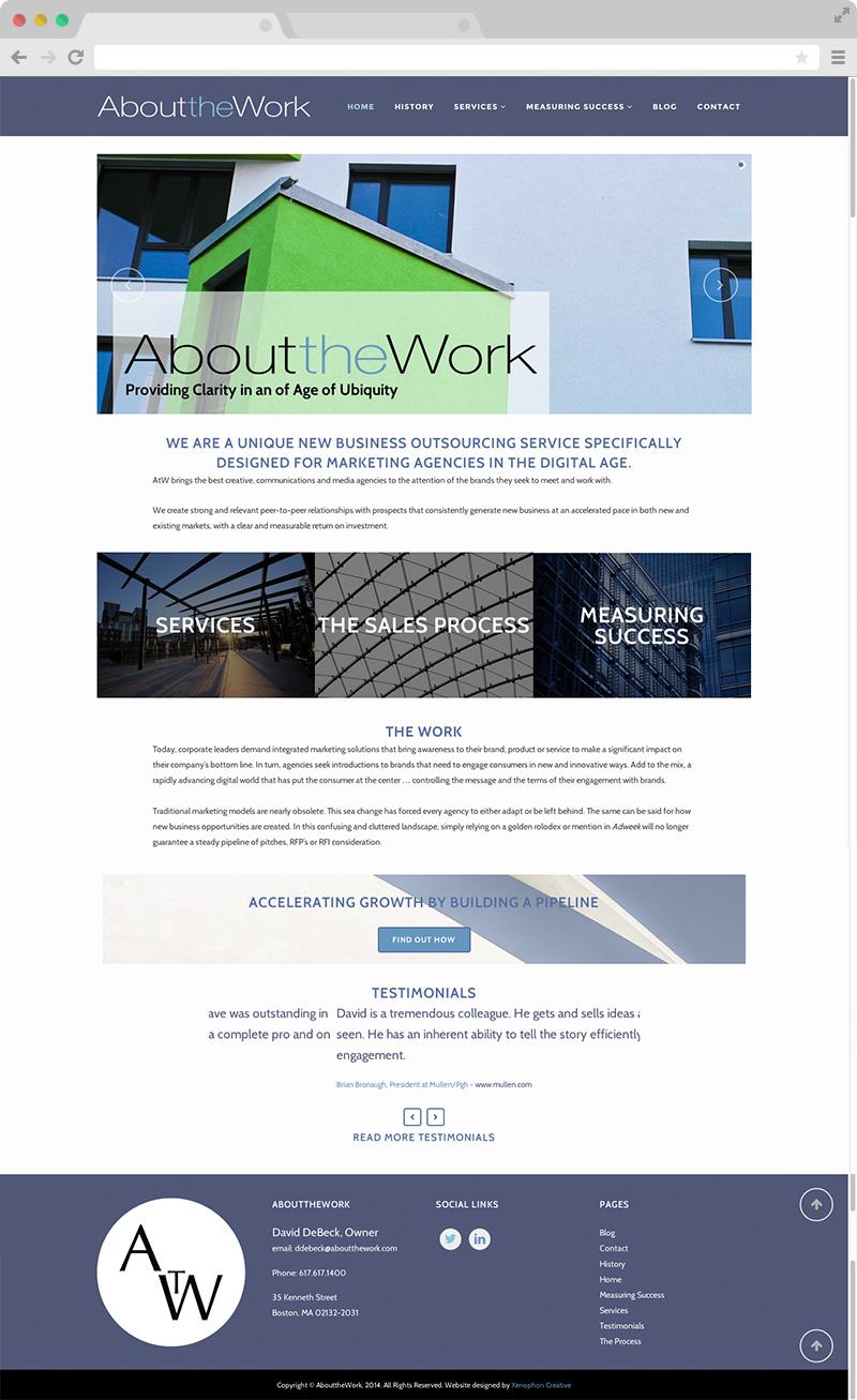 AbouttheWork home page