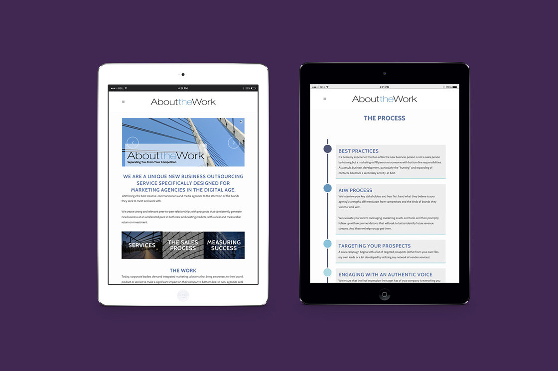 AbouttheWork website on an iPad