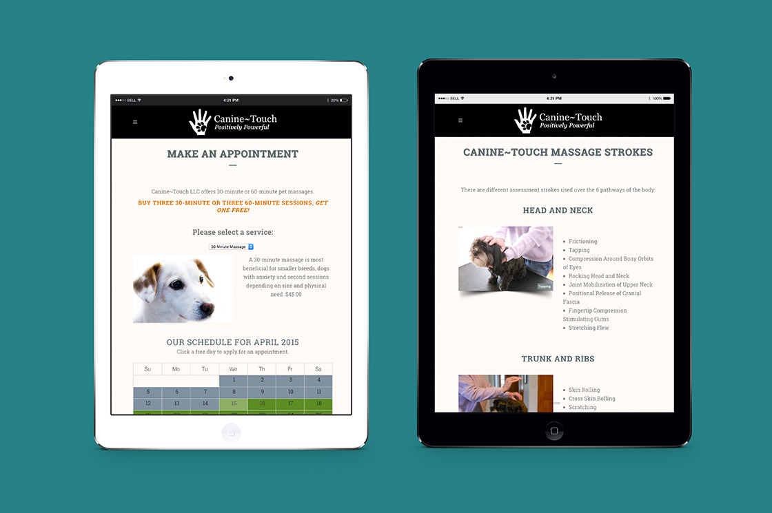 Canine-Touch on an iPad