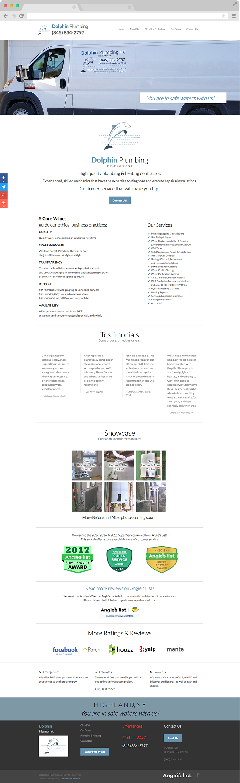 Dolphin Plumbing and Heating home page