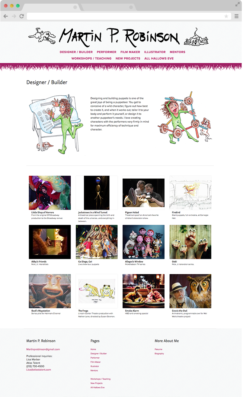 Martin P. Robinson Designer page