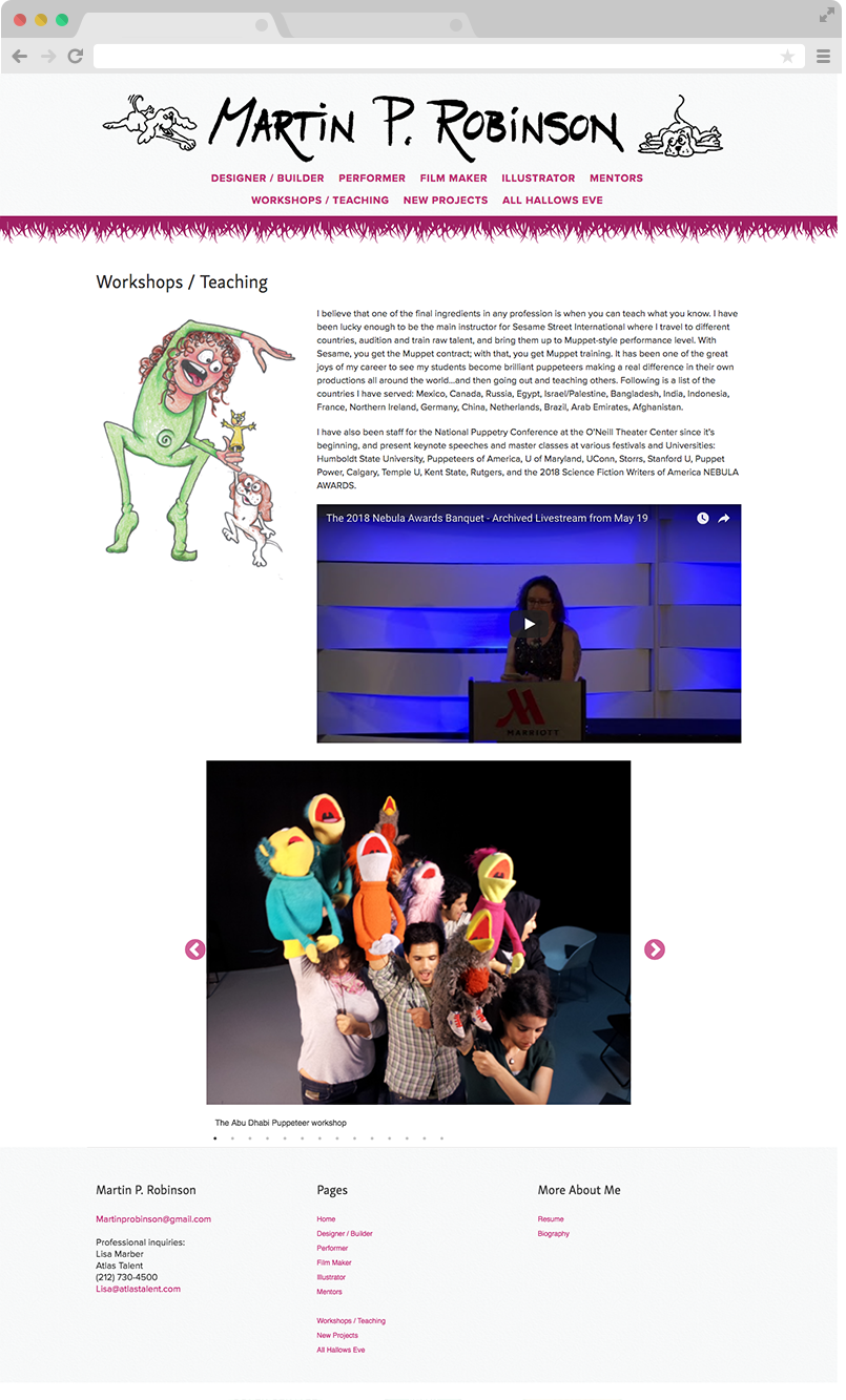 Martin P. Robinson workshops page